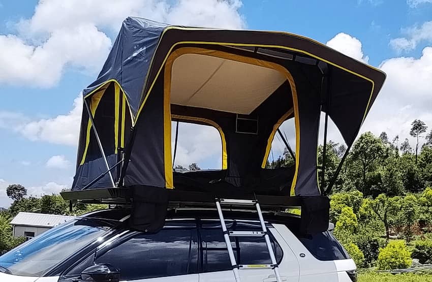 Yellow color roof top tent